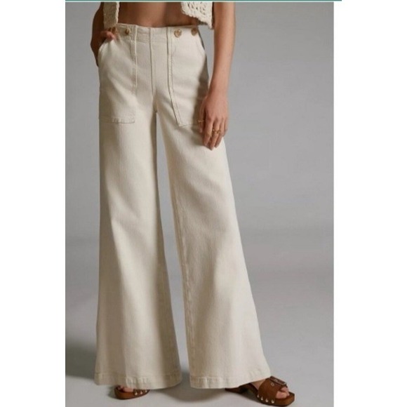 Anthropologie Pants - Pilcro Anthropologie The Kit Utility Wide Leg High Rise Corduroy Trousers Sz 30